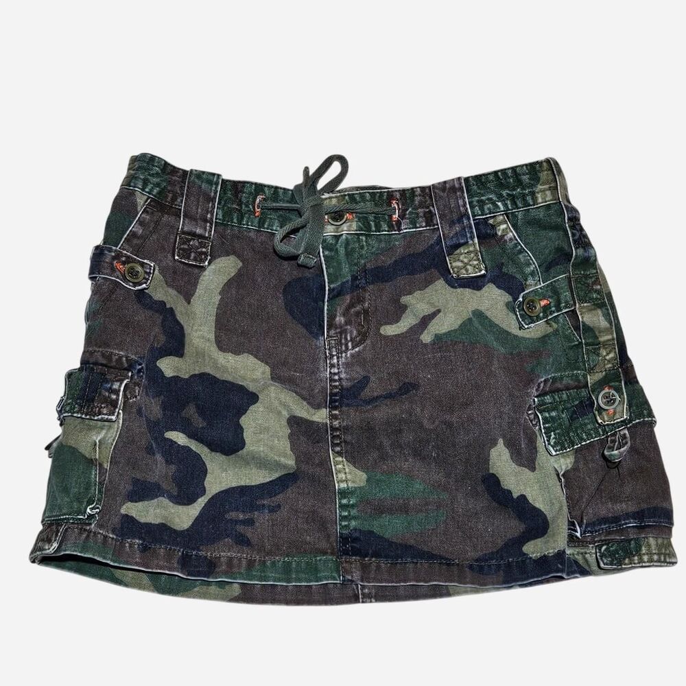y2k streetwear gyaru camo cargo mini skirt chor